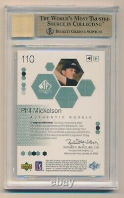 2002 UD SP Authentic Phil Mickelson Autograph Rookie BGS 10 Pristine Auto 10