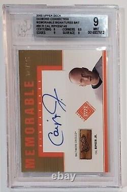 2002 Upper Deck Diamond Connection CAL RIPKEN JR /145 BGS 9 Autograph Auto Bat