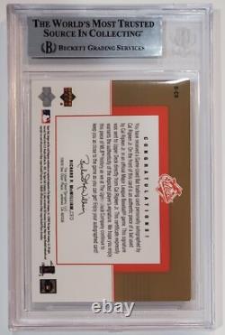 2002 Upper Deck Diamond Connection CAL RIPKEN JR /145 BGS 9 Autograph Auto Bat