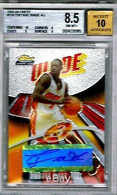 2003-04 Dwayne Wade Topps Finest Chrome #158 RC Auto /999 BGS 8.5 (10,9,8,9)