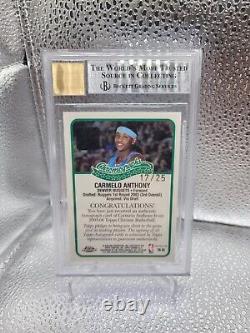 2003-04 Topps Chrome Carmelo Anthony Chromographs Refractor Auto #'d /25 BGS 9