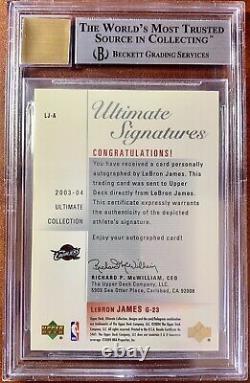 2003-04 Upper Deck UD Ultimate LeBron James RC Rookie BGS 9 MINT with 10 AUTO