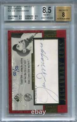 2003 SP Legendary Cuts Autographs JD Joe DiMaggio Cut Auto 50/50 BGS 8.5 8