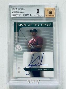 2003 Sp Authentic Tiger Woods Sign Of The Times Platinum Auto 16/25 Bgs 9 Pop 3