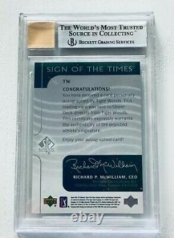 2003 Sp Authentic Tiger Woods Sign Of The Times Platinum Auto 16/25 Bgs 9 Pop 3