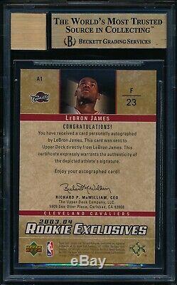 2003 UD Rookie Exclusives LeBron James #A1 Autograph Graded BGS 9.5 with 10 Auto
