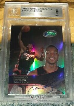 2003 eTOPPS AUTOGRAPHS /63 #47 DWYANE WADE RC ROOKIE BGS 9 (2) 9.5s (1) 10 AUTO