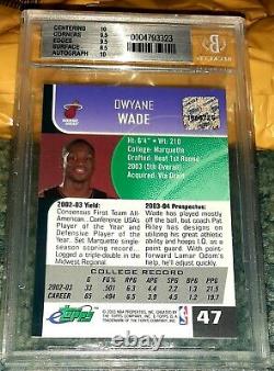 2003 eTOPPS AUTOGRAPHS /63 #47 DWYANE WADE RC ROOKIE BGS 9 (2) 9.5s (1) 10 AUTO