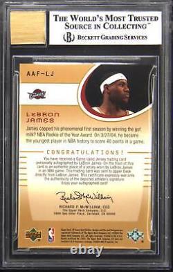 2004-05 SP Game Used LeBron James Jersey On Card Autograph Auto 036/100 BGS 8.5