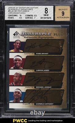 2004 SP Signature Kobe Bryant LeBron James Michael Jordan Carmelo AUTO /15 BGS 8