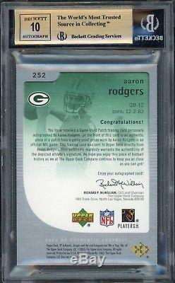 2005 05 SP Authentic BGS 9.5 with 10 auto RPA Aaron Rodgers Packers #11/99