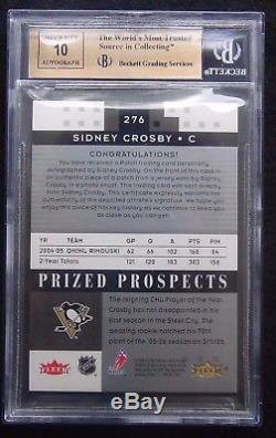2005-06 Sidney Crosby Hot Prospects Rookie Rc Patch Auto /199 Bgs 9.5 Pop 1/1