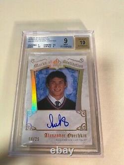 2005-06 Sp Authentic Alex Ovechkin Rookie Marks Distinction Auto /25 Bgs 9 /10