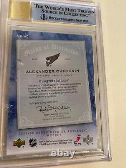 2005-06 Sp Authentic Alex Ovechkin Rookie Marks Distinction Auto /25 Bgs 9 /10