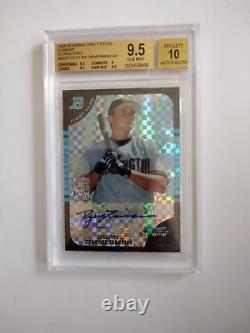 2005 Bowman Draft Pick Chrome Ryan Zimmerman X Refractor 170/250 Auto BGS 9.5/10