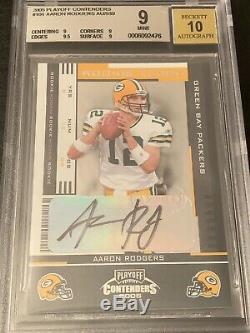 2005 Playoff Contenders Aaron Rodgers ROOKIE RC AUTO #101 BGS 9 10 Autograph