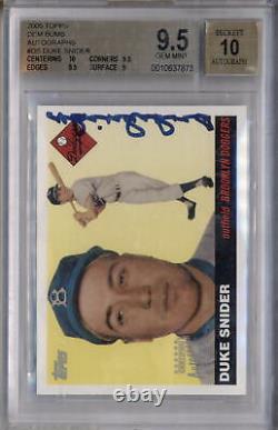 2005 Topps Dem Bums Autograph #DS Duke Snider Auto BGS 9.5