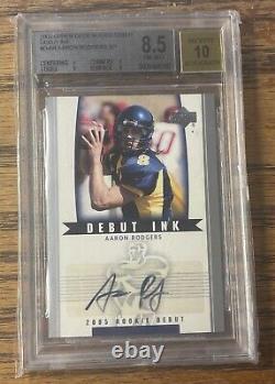 2005 UD Rookie Debut Ink Aaron Rodgers Autograph SP BGS 8.5 Auto 10