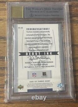 2005 UD Rookie Debut Ink Aaron Rodgers Autograph SP BGS 8.5 Auto 10