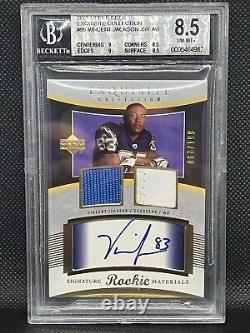 2005 Vincent Jackson Exquisite Collection Signature Materials Auto RC BGS 8.5/9