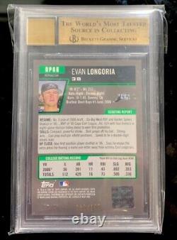 2006 Bowman Chrome EVAN LONGORIA BLUE Refractor /150 BGS 9.5 Auto 10