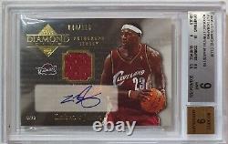 2006 UD Diamond Club Lebron James PATCH AUTO /110 Autograph BGS 9 (POP 1)