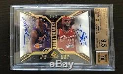 2007-08 SP Game Used Kobe Bryant Lebron James Dual Autograph Auto /25 BGS 9.5/10