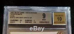 2007-08 SP Game Used Lebron James Kobe Bryant Dual Autograph Auto /25 BGS 9/10au