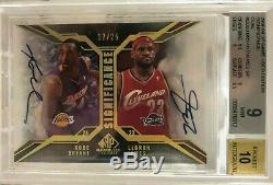 2007-08 SP Game Used Significance Auto /25 Kobe Bryant Lebron James BGS 9/10