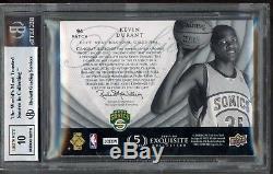 2007-08 UD Exquisite Kevin Durant RPA RC 3-Color Patch AUTO 41/99 BGS 9 with 9.5