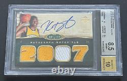 2007-08 UD Premier Kevin Durant KD RPA Rookie Patch Auto Card /199 Rc BGS 8.5/10