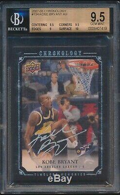 2007-08 Ud Chronology Kobe Bryant Timeless Memories Auto Autograph /99 Bgs 9.5