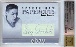 2007 SPORTKINGS PAPERCUTS TERRY SAWCHUK 1/1 CUT AUTOGRAPH BGS MINT 9 with 9 AUTO