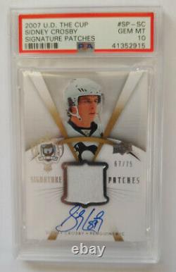 2007 Sidney Crosby The Cup Signature Patch Auto /75 RARE! BGS PSA 10