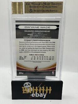 2008-09 Topps Finest Dwyane Wade Refractor Auto BGS 9.5, 10 Gem Mint Heat HOF