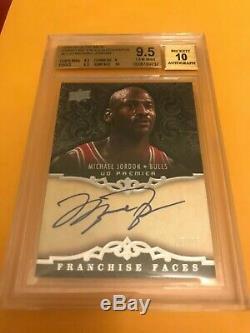 2008-09 Ud Premier Franchise Faces Autographs Michael Jordan /25 Bgs 9.5 Auto 10