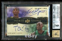 2008 Ud Premier Pairings Kobe Bryant Kevin Garnett Auto Autograph /25 Bgs 9/10