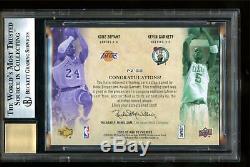 2008 Ud Premier Pairings Kobe Bryant Kevin Garnett Auto Autograph /25 Bgs 9/10