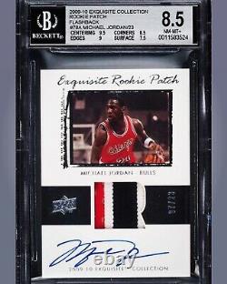 2009 10 Exquisite Michael Jordan Game Used Flashback Rookie Patch Auto RPA BGS