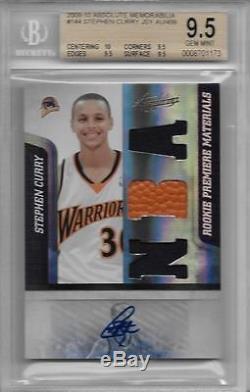 2009-10 Stephen Curry Absolute Auto NBA Jersey RC- BGS 9.5 with10 sub. #329/499