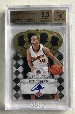 2009-10 Stephen Curry RC Panini Crown Royale BGS 9.5 On-Card 10 Auto /399 Rookie