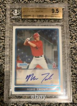 2009 Bowman Chrome Draft Mike Trout Auto #BDPP89 BGS 9.5 With 2 10 Subs
