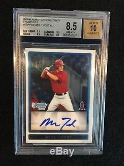 2009 Bowman Chrome Draft Mike Trout Rookie Rc Auto Autograph Signature Bgs 8.5