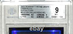 2009 Bowman Chrome Draft Refractor DALLAS KEUCHEL Auto Rookie Card Graded BGS 9