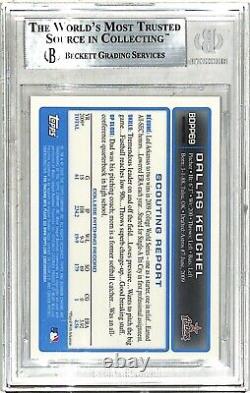 2009 Bowman Chrome Draft Refractor DALLAS KEUCHEL Auto Rookie Card Graded BGS 9