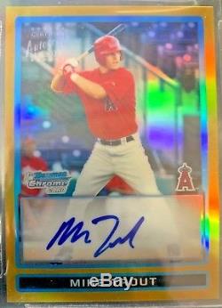 2009 Bowman Chrome GOLD Refractor Mike Trout Angels RC AUTO /50 BGS 9.5 with 10
