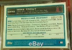 2009 Bowman Chrome Mike Trout Rc Auto Xfractor /225 Bgs 9.5/10 Goat! $$$$$$$$$$$$