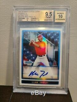 2009 Bowman Chrome Refractor Mike Trout ROOKIE AUTO /500 BGS 9.5