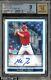 2009 Bowman Chrome Xfractor Mike Trout Rc Jersey # 27/225 Bgs 9 With 10 Auto