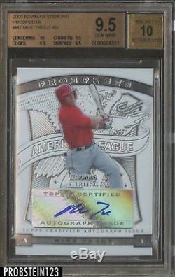 2009 Bowman Sterling #MT Mike Trout Angels RC Rookie AUTO BGS 9.5 with 10